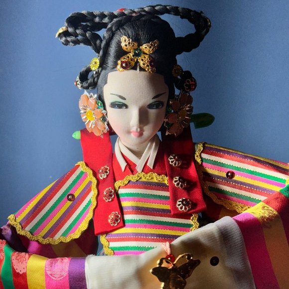 KOREAN SONOKONG HANBOK 18.5" Doll Royal Traditional Embroidery Wedding Bride - Picture 6 of 16